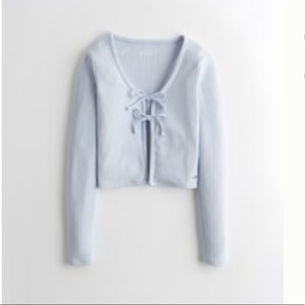 Hollister Ribbed tie front top